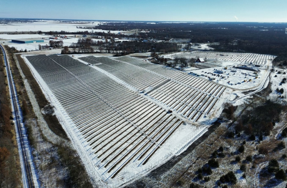 Aerial photo of the Envoy solar installation