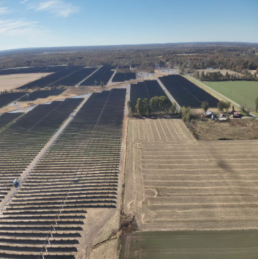 Aerial photo of the Kimmel solar installation