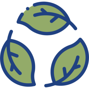 Illustrated icon of three leaves